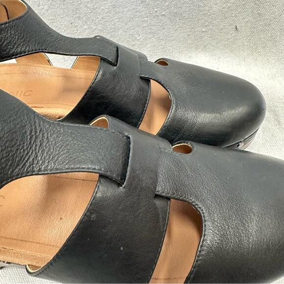 Vionic Faye black leather t strap closed toe clog US Size 9 Euro 41 - Picture 8 of 15